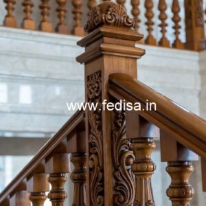 Stylish Brass Wood Stair Railings with Modern Look No-4023