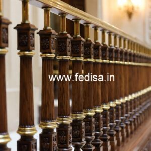 Brass Wood Handrail Design for Luxury Homes No-4026