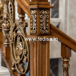 Modern Brass Wood Balcony Railings Collection No-4027