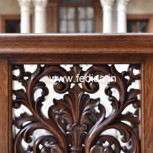 Stylish Brass Wood Fence for Contemporary Villas No-4029