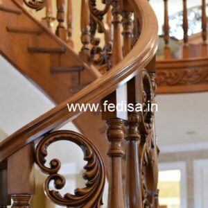 Premium Brass Wood Balcony Handrails No-4030