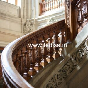 Luxury Brass Wood Handrails with Artistic Design No-4042