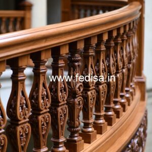 Premium Brass Wood Stair Railings Inspiration No-4065