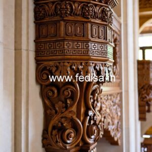 Luxury Brass Wood Staircase Handrails for Duplex No-4068