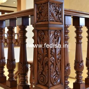Stylish Brass Wood Balcony Decor with Modern Finish No-4069