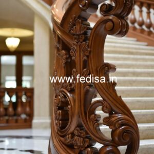 Modern Brass Wood Railings for Interior Staircase No-4071