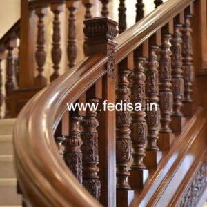 Premium Brass Wood Balcony Fence Inspiration No-4073