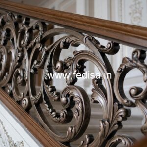 Modern Brass Wood Handrails for Stylish Homes No-4082