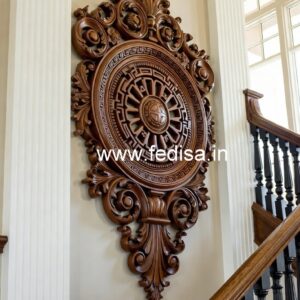 Decorative Brass Wood Staircase Collection for Villas No-4084