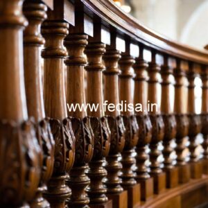 Stylish Brass Wood Railings for Dream Homes No-4086