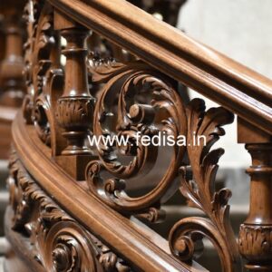 Premium Brass Wood Balcony Safety Fence Ideas No-4093