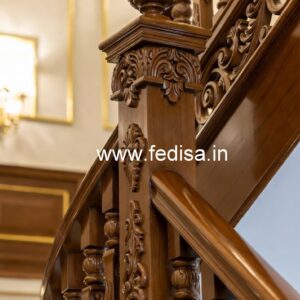Elegant Brass Wood Railings with Artistic Look No-4099