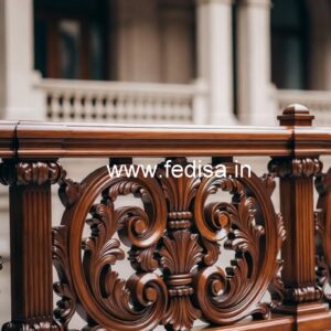 Brass Wood Railing Design for Modern Staircase No-4101