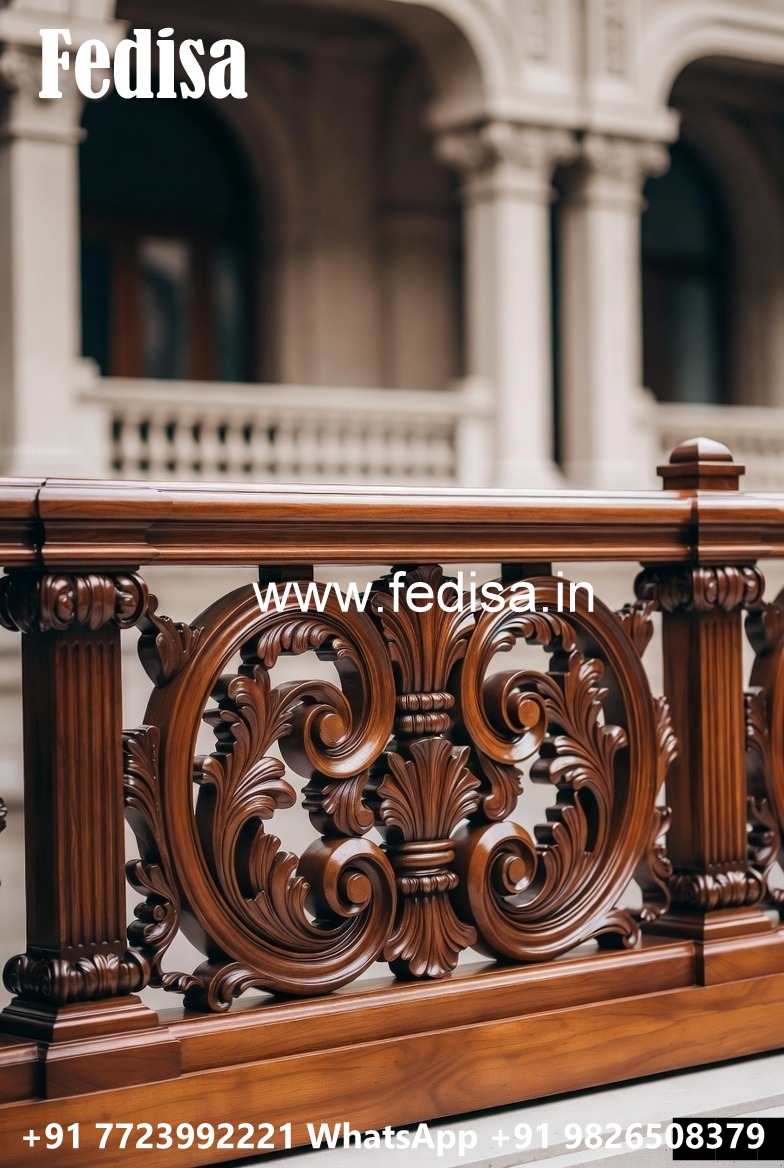 Brass Wood Railing Design for Modern Staircase No-4101