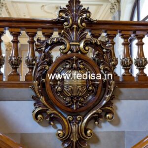 Premium Brass Wood Balcony Fence Trends No-4106