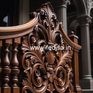 Stylish Brass Wood Handrails with Luxury Finish No-4119