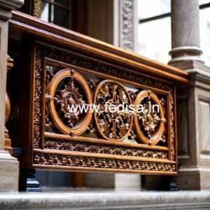 Elegant Brass Wood Balcony Collection for Interiors No-4120