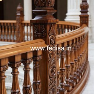 Modern Brass Wood Balcony Railings with Elegant Style No-4124