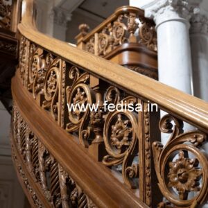 Decorative Brass Wood Railings for Contemporary Homes No-4128