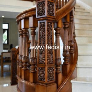 Luxury Brass Wood Staircase Side Railings No-4129