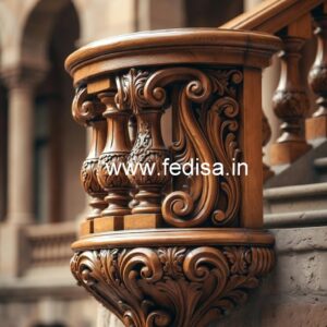 Elegant Brass Wood Railings with Decorative Pattern No-4132