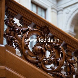 Stylish Brass Wood Railings with Rich Finish No-4137