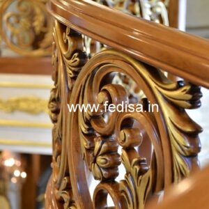 Modern Brass Wood Balcony Decor with LED Lights No-4142