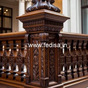 Elegant Brass Wood Railings for Balcony Design No-4144