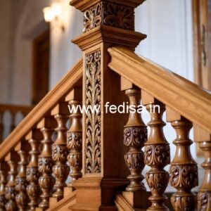 Premium Brass Wood Staircase Fence Collection No-4145