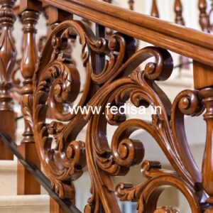 Decorative Brass Wood Handrails for Luxury Interiors No-4146