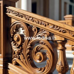 Luxury Brass Wood Balcony Railings with Modern Look No-4147
