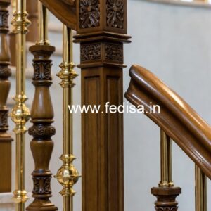 Modern Brass Wood Balcony Fence Collection No-4154