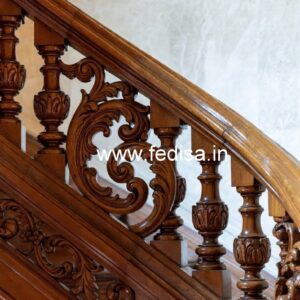 Decorative Brass Wood Staircase Handrails for Villas No-4158