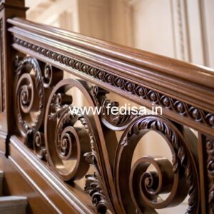 Luxury Brass Wood Railings for Contemporary Homes No-4159