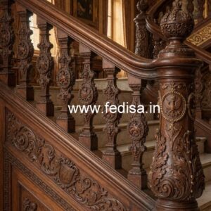 Modern Brass Wood Balcony Railings Inspiration No-4160
