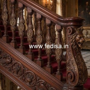 Stylish Brass Wood Fence for Luxury Villas No-4161
