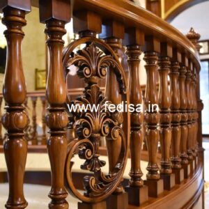 Elegant Brass Wood Balcony Safety Railings Collection No-4174