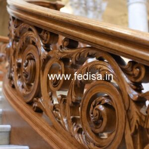 Premium Brass Wood Balcony Fence Design Trends No-4181