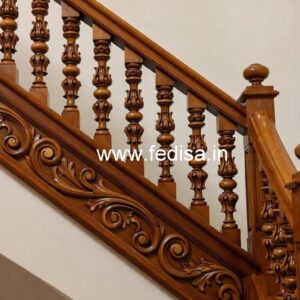 Modern Brass Wood Fence Collection for Villas No-4184