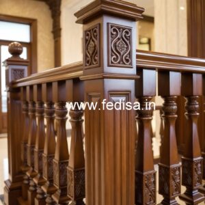 Elegant Brass Wood Staircase Handrails Collection No-4186