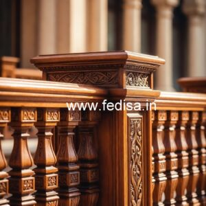 Elegant Brass Wood Balcony Collection for Modern Homes No-4192