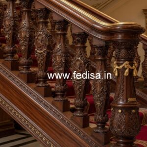 Luxury Brass Wood Railings with Contemporary Style No-4195