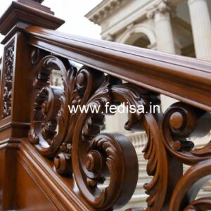 Modern Brass Wood Balcony Safety Fence Inspiration No-4196