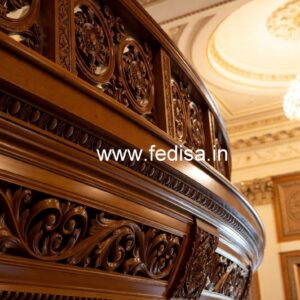 Stylish Brass Wood Staircase Collection for Homes No-4197