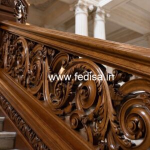 Elegant Brass Wood Handrail Design Inspiration No-4198