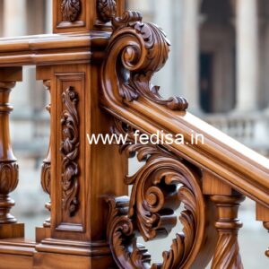Decorative Brass Wood Staircase Decor for Luxury Villas No-4200