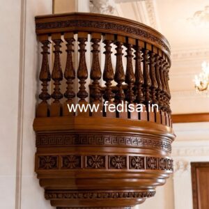Brass Wood Railing Design for Luxury Homes No-4201