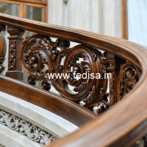 Elegant Brass Wood Staircase Railings No-4205