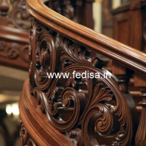 Modern Brass Wood Interior Railings No-4220