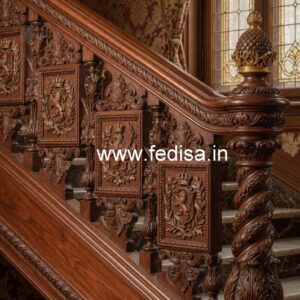 Stylish Brass Wood Railings for Villas No-4224